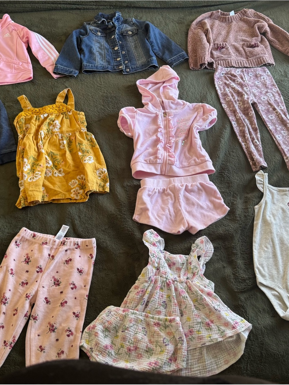 Girls Mixed Clothing Lot - Pink, Yellow, Denim Pieces